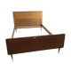 Lit bois rotin vintage