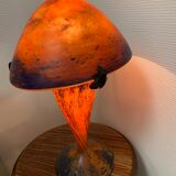 Lampe pâte de verre orange