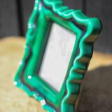 Green ceramic photo frame, vintage ceramic frame, photo frame, interior decoration