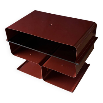 Side table, metal and smoked glass according to François Monnet