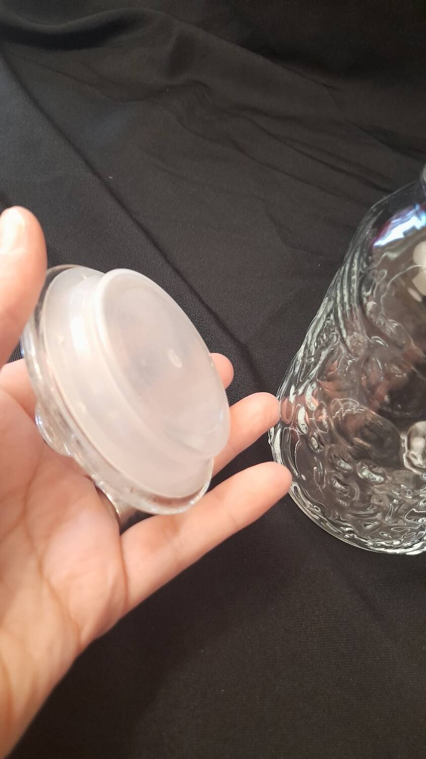 Transparent Italian glass jar with airtight fidenza cap