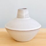 White enamelled terracotta vase