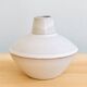 White enamelled terracotta vase