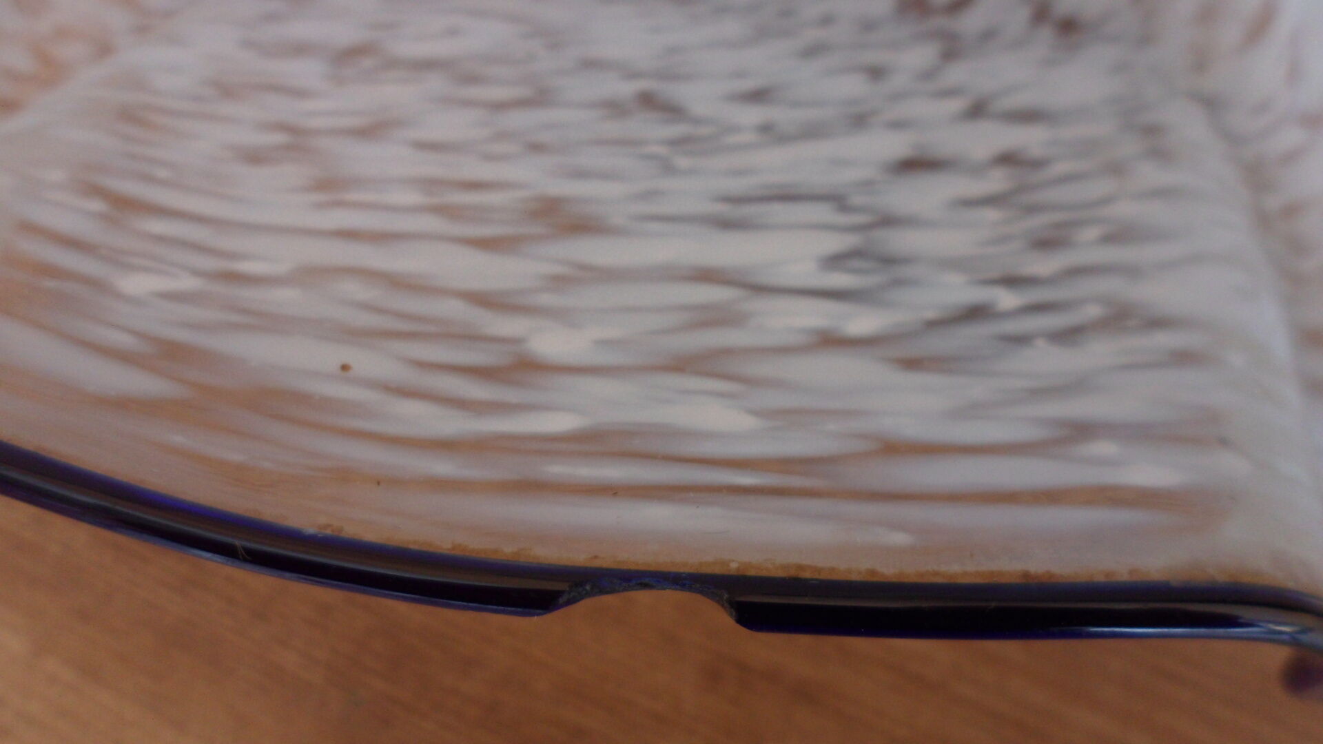 Clichy-style blue-edged draped glass suspension lamp