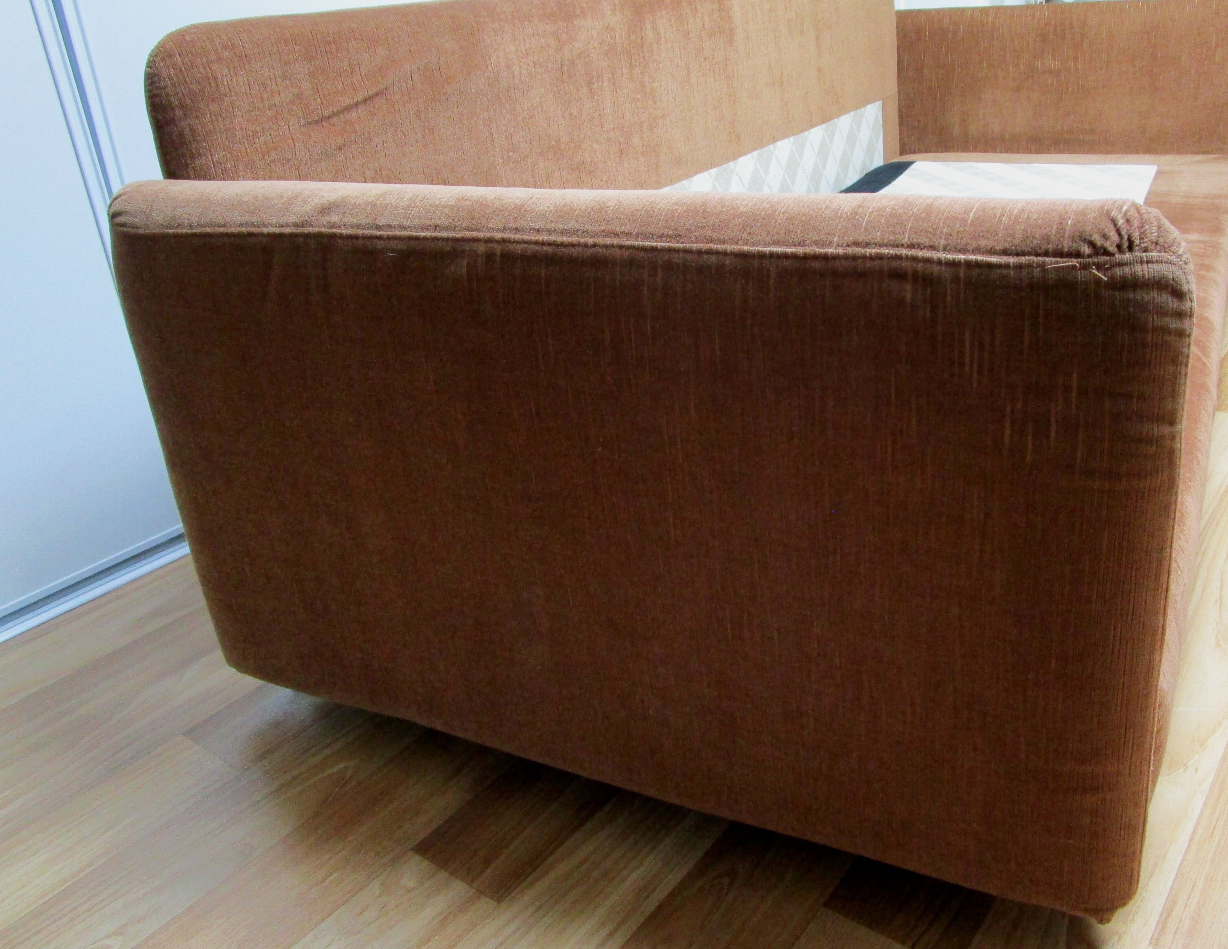 Steiner velvet chocolate sofa, 70s