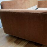Steiner velvet chocolate sofa, 70s