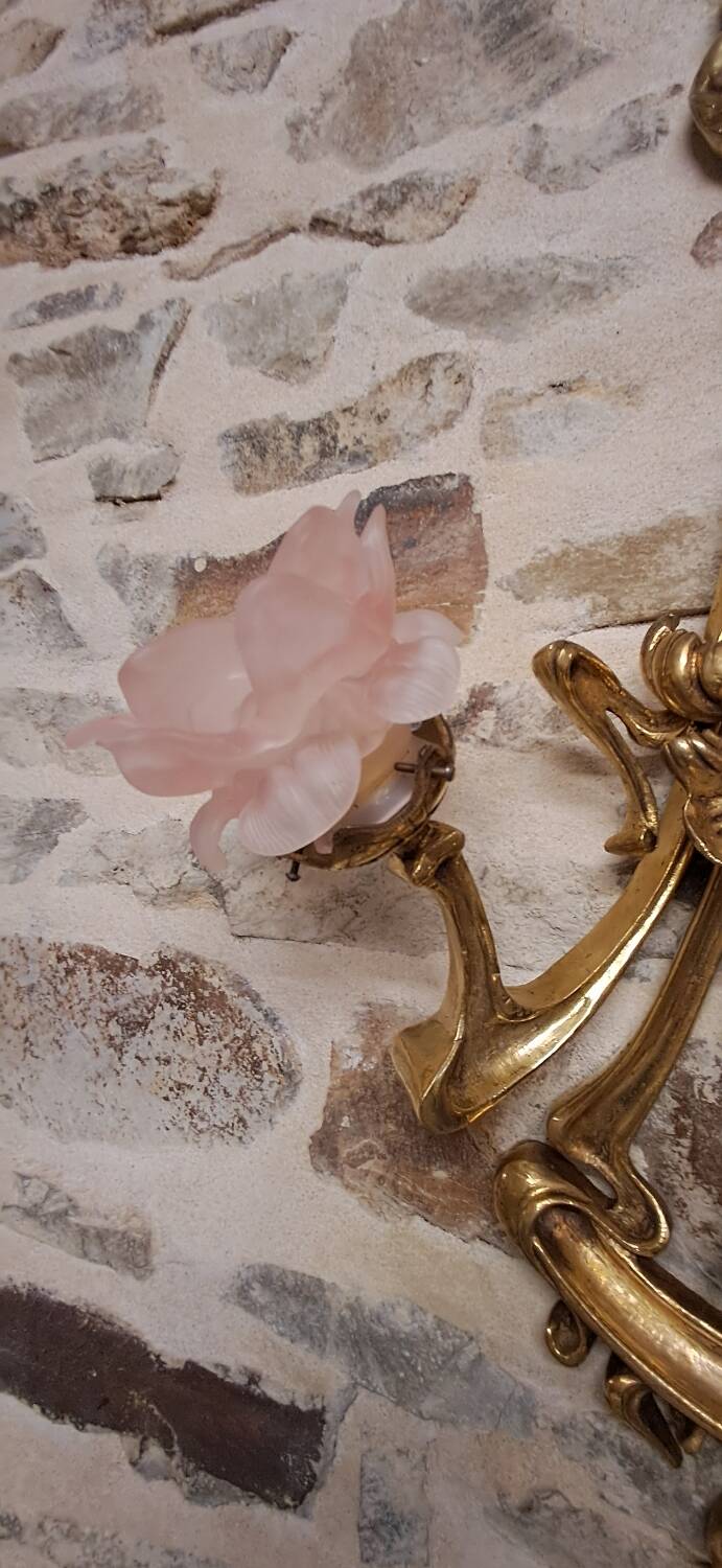Pair of solid brass wall lights 81 x 49