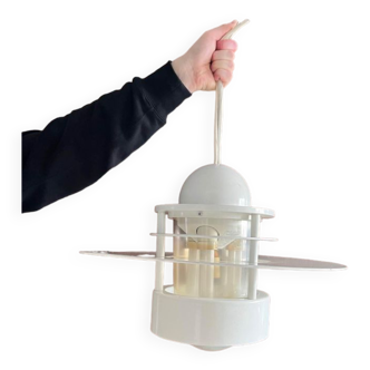Vintage White Lacquered Metal Ceiling Light by Louis Poulsen, Denmark, 1970s