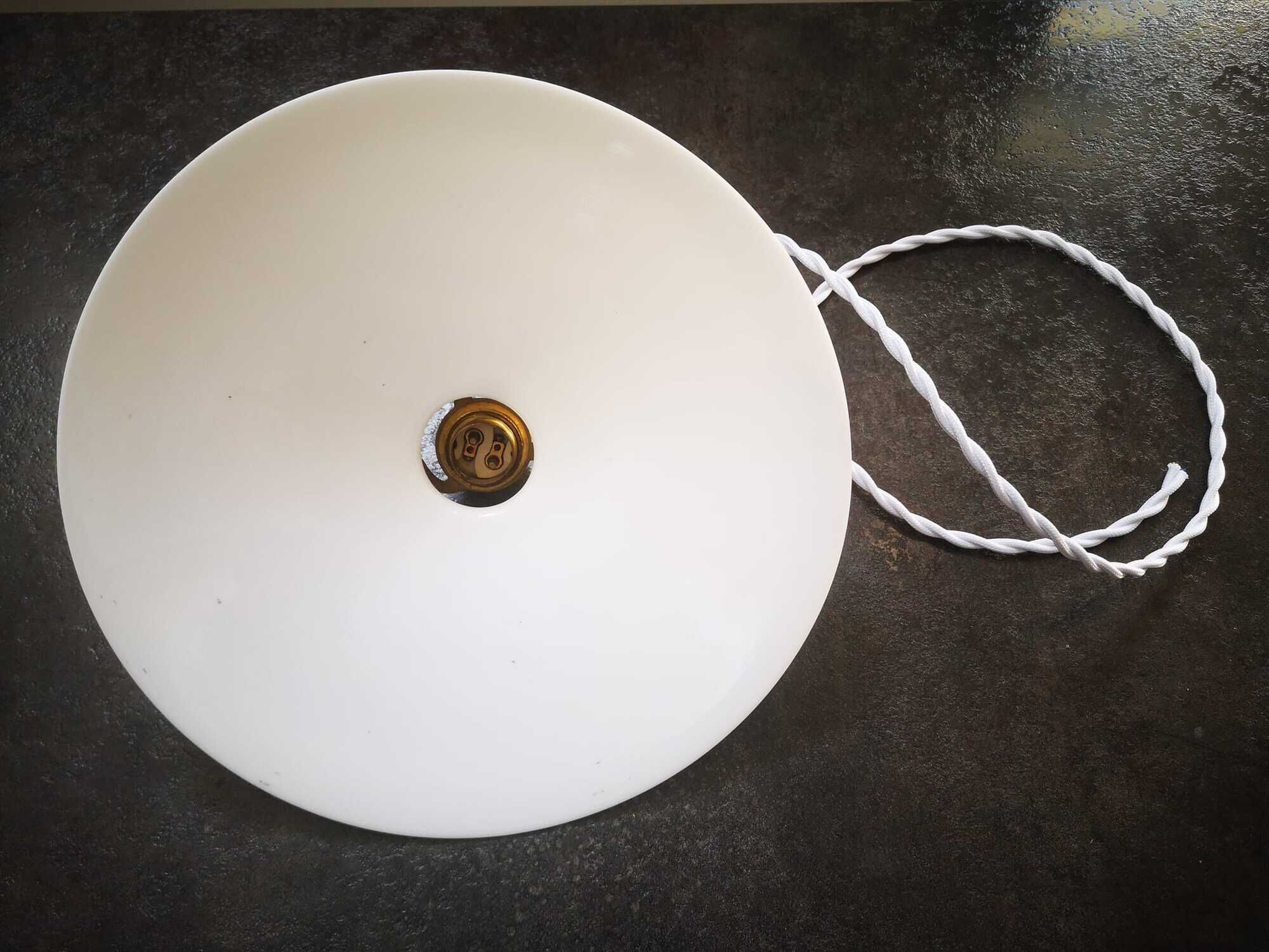 Old suspension lampshade opaline white walkman Art Deco 1930 Ø 25.5 cm n°3