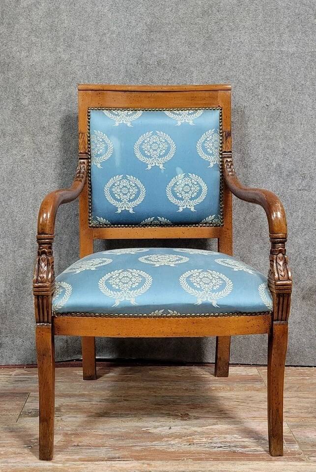 Empire style mahogany dolphin desk chair circa 1880