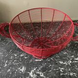 Red wired metal fruit basket
