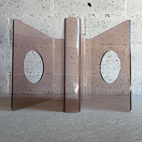 Porte revue en Plexiglas fumé par Michel Dumas pour Roche Bobois, 1970