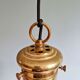 Large bulbous pendant light in white opaline and brass, 1960s.