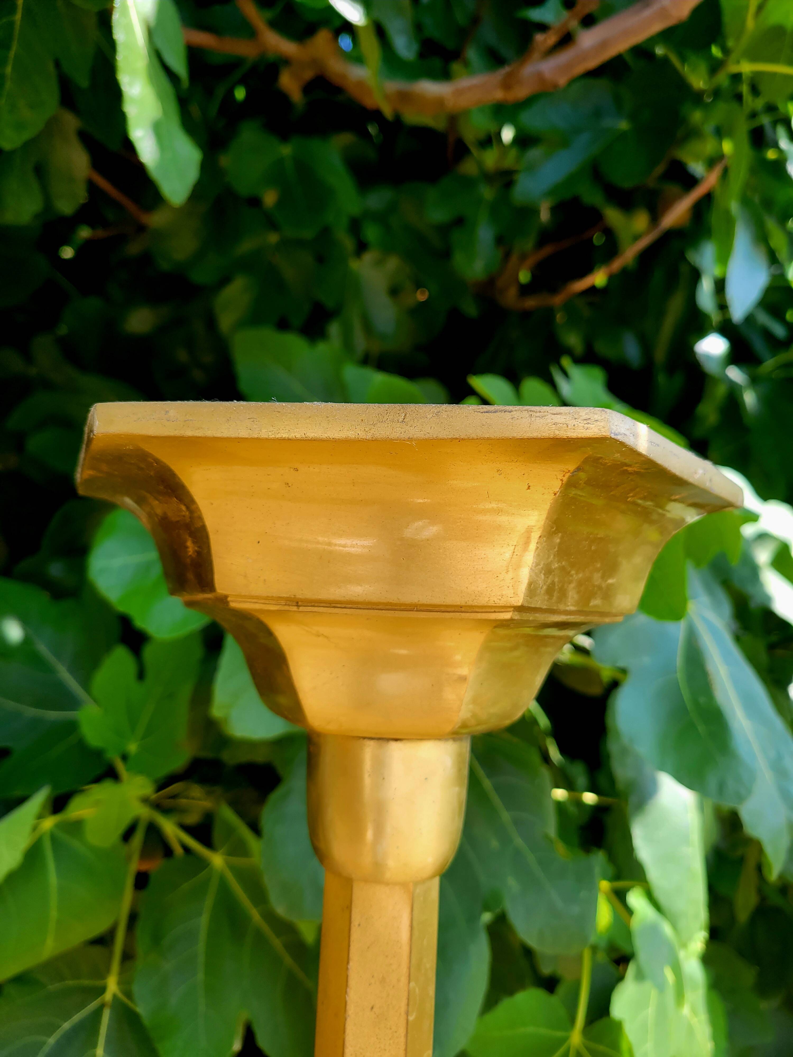 Golden metal floor lamp