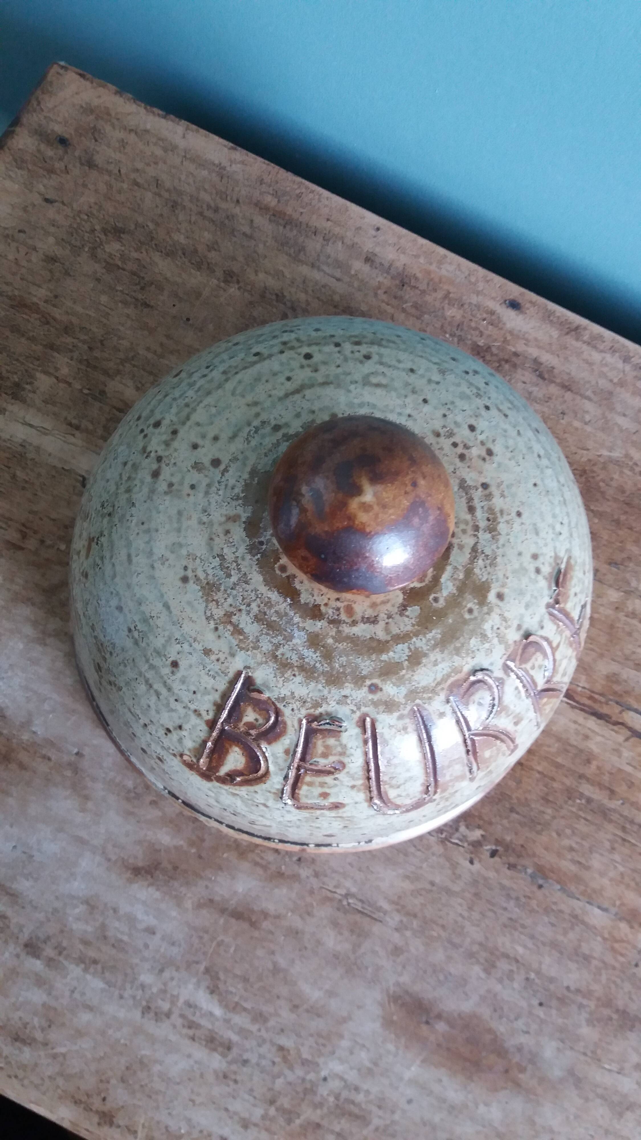 Jean-Pierre Prud’homme stoneware butter dish from Puisaye