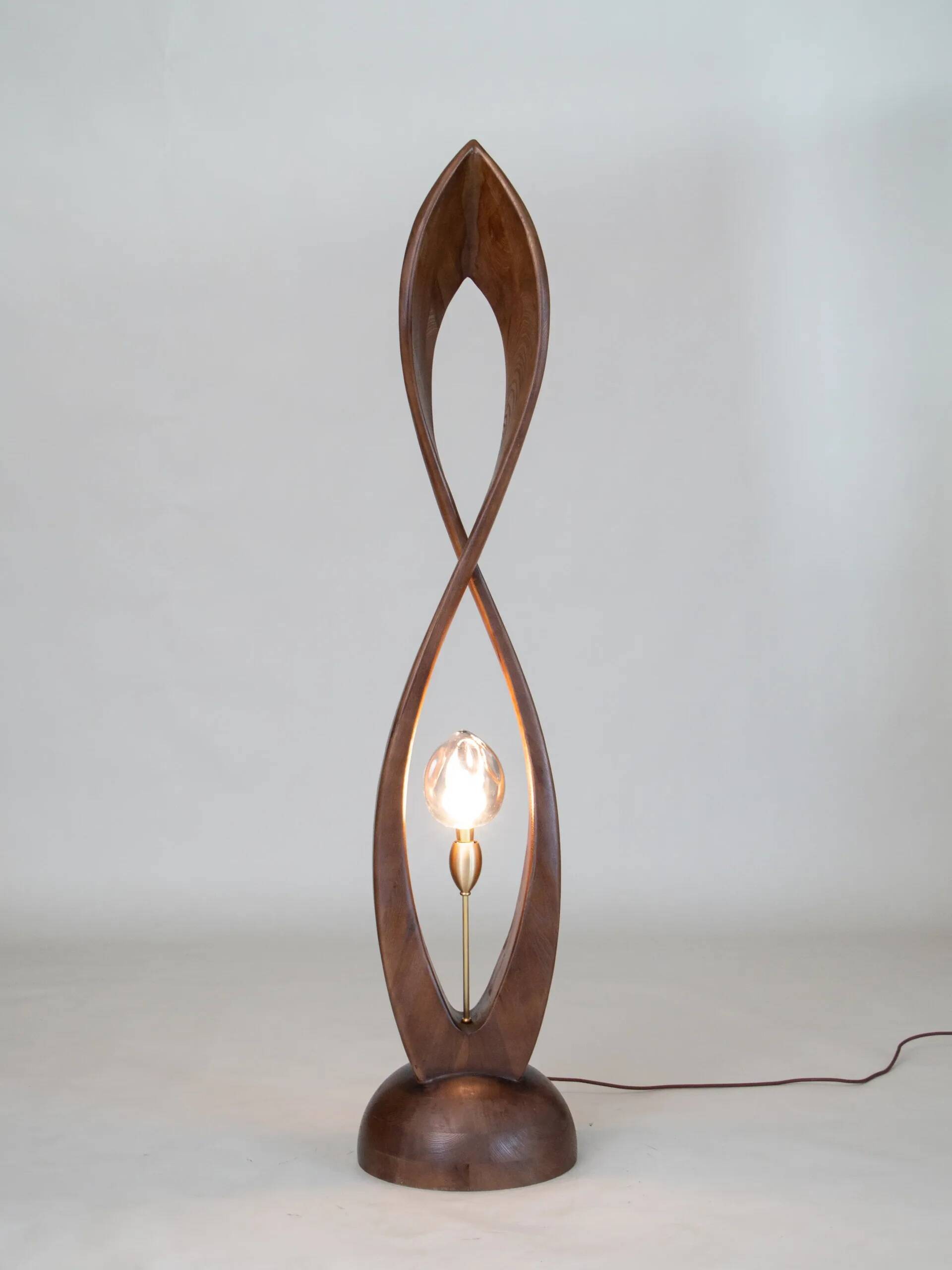 Abstract Wooden Standing Sculpture Floor Lamp by Flowlight Design Inifinity