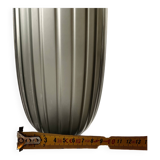 Vase soliflore modèle Aria Piccolo en verre côtelé gris bleu