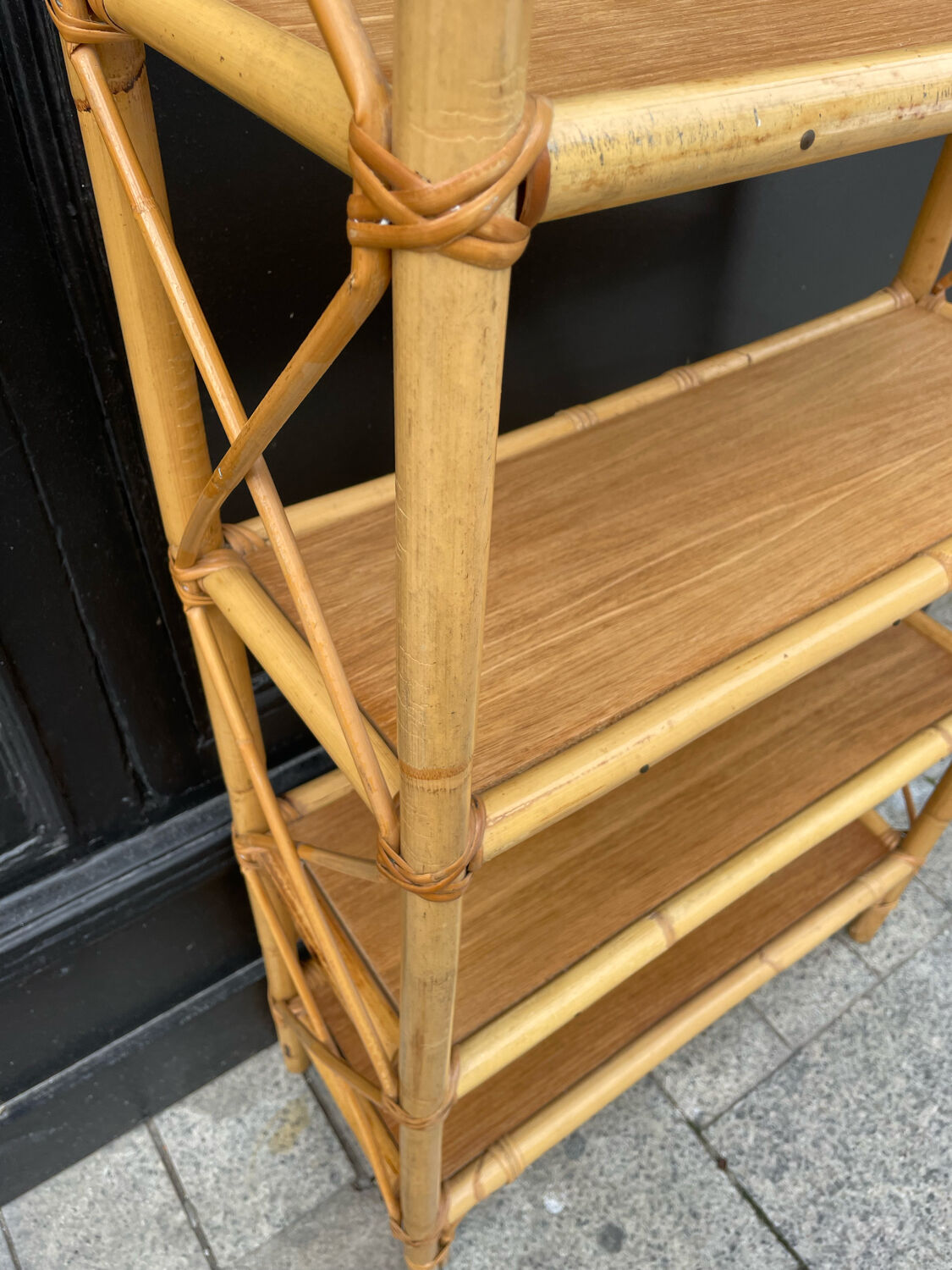 Vintage rattan shelf