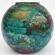 Vase ball eglomisé in lacquered glass by Jean Noel BOUILLET