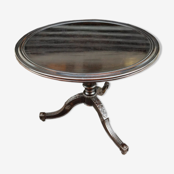 Dark brown walnut pedestal table