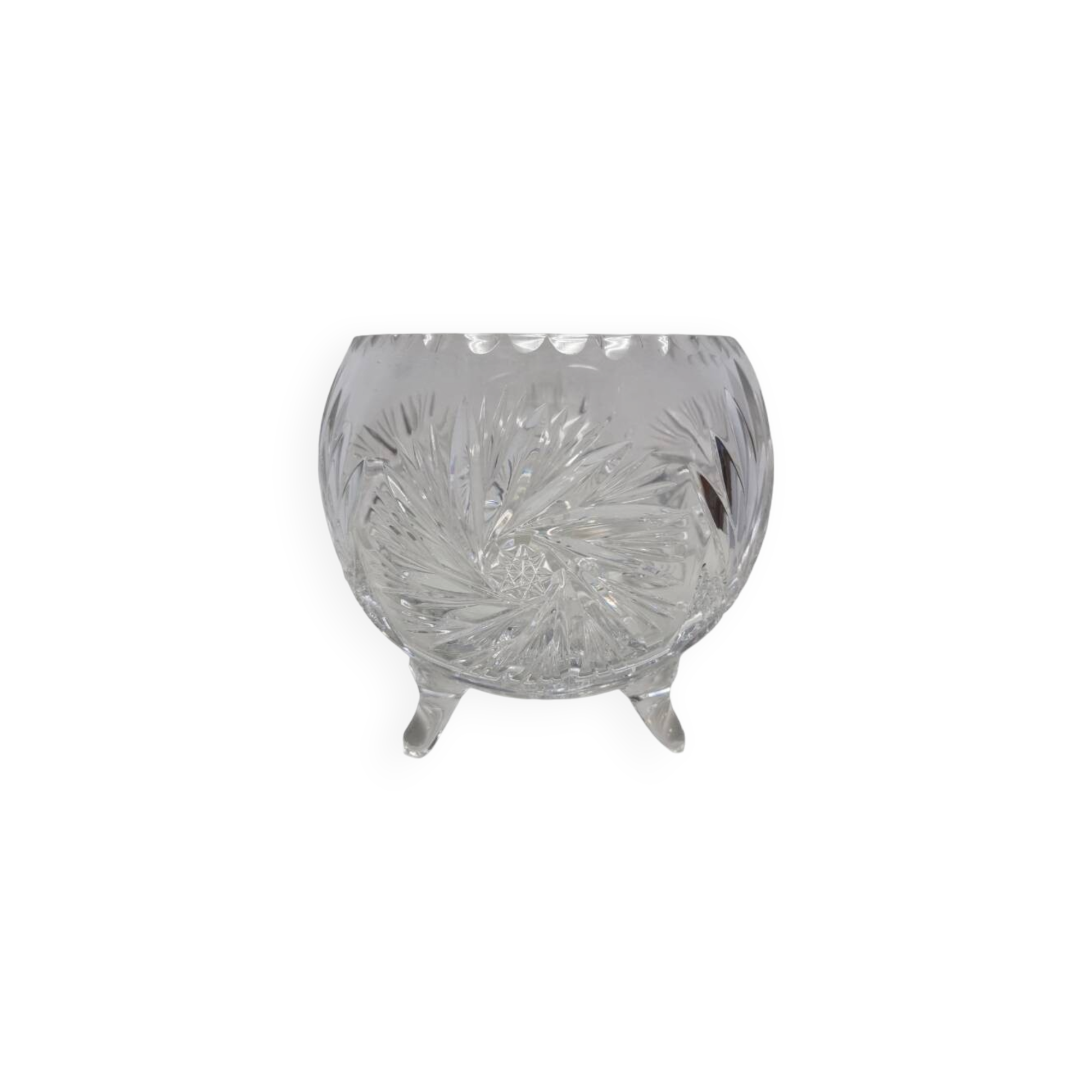 Cut crystal ball vase, 2nd half 1900s