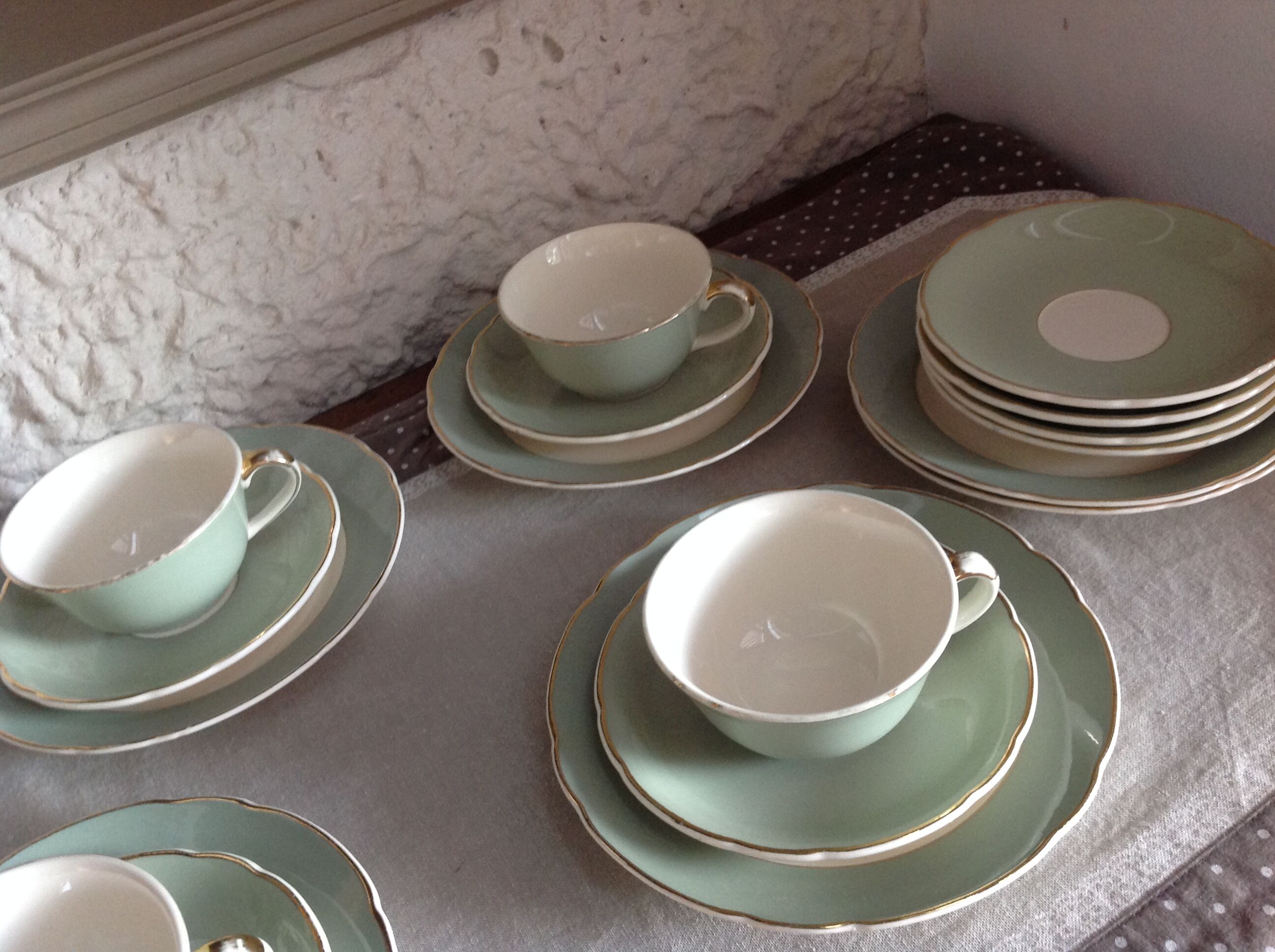 Peppermint coffee and dessert service / Villeroy - Boch / vintage 50-60