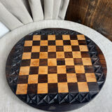Carved wooden chess set