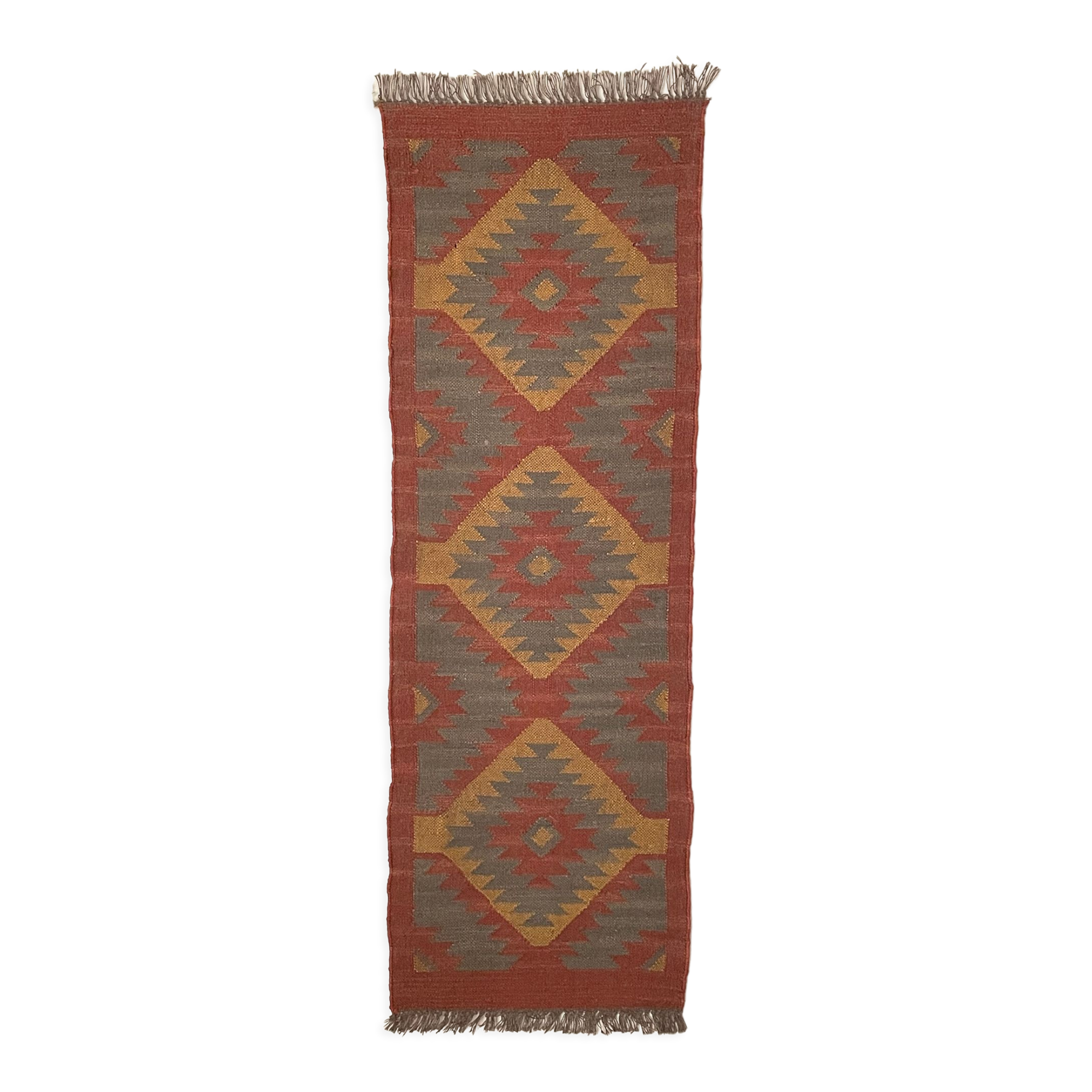 2 x 6 jute handwoven kilim runner dhurrie rug,indian carpet,custom.