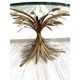 Old gold florentine wrought iron ears cofee table