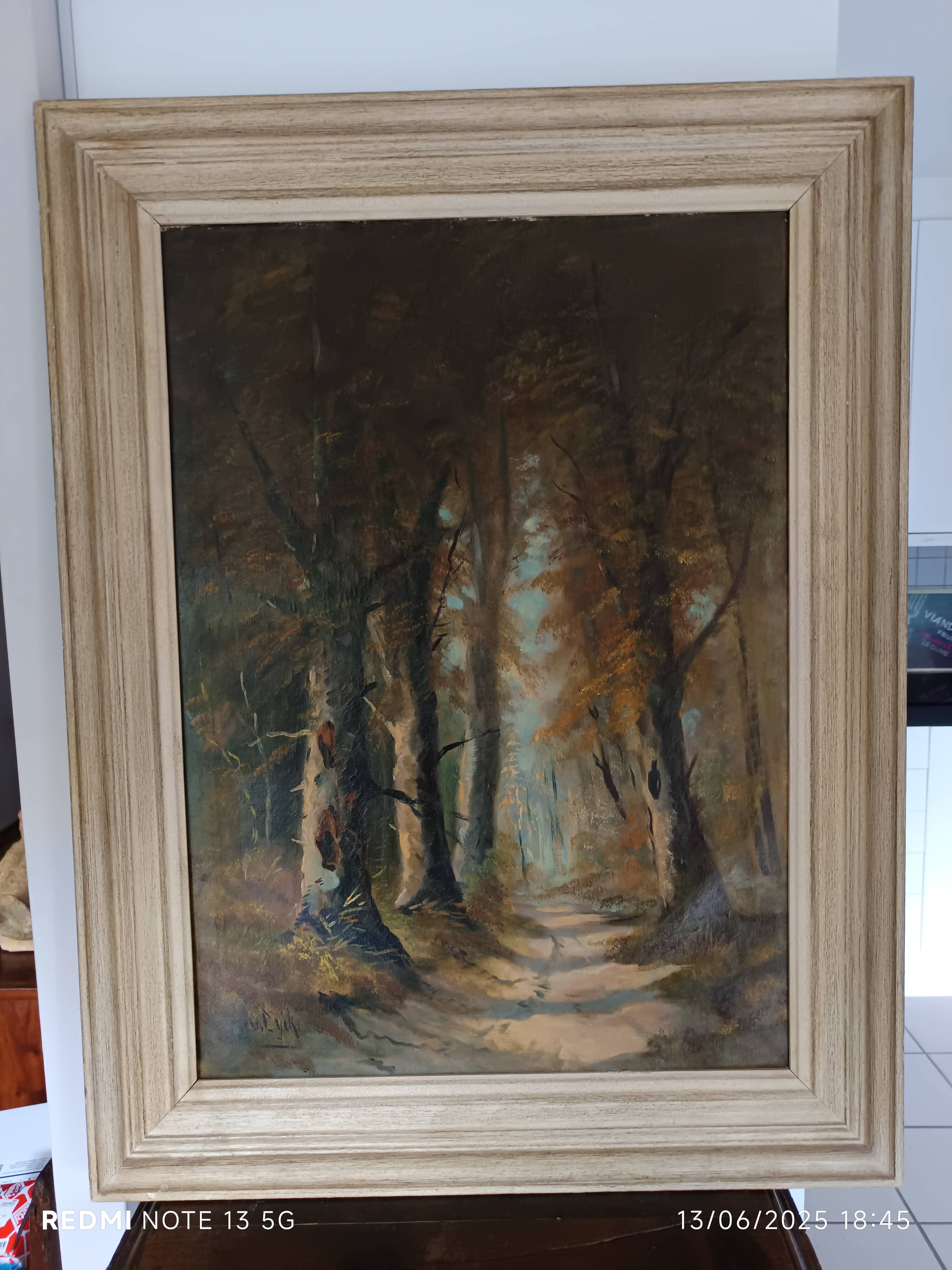 Oil on canvas Undergrowth signed Adolf Philippus Van Dijk (1859-1924)