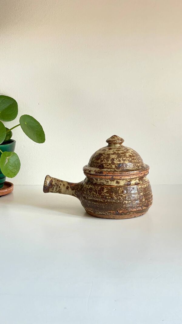 Pot en grès pyrité vintage