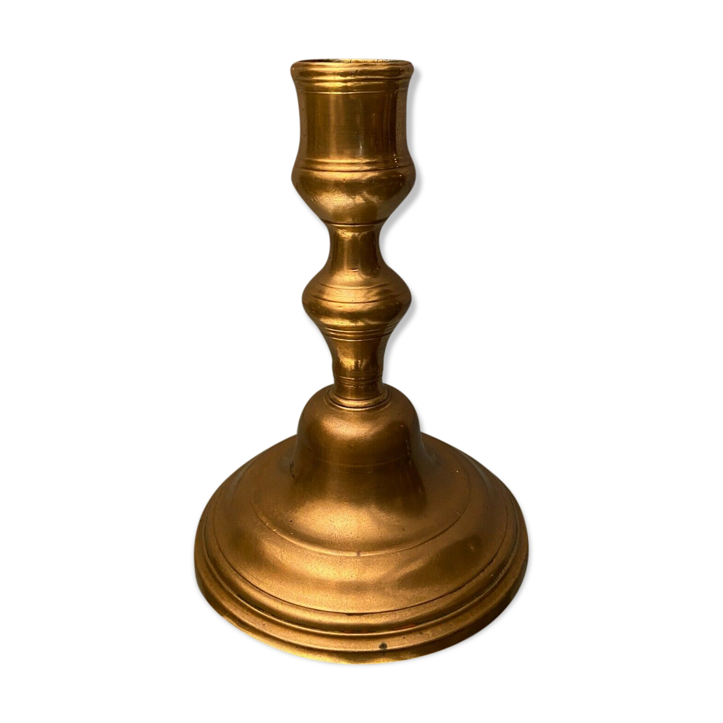 Brass bronze candle holder of the eighteenth period