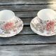 Pair of coffee cups in English earthenware Johnson Brothers Rose Chintz