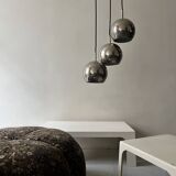 Short velvet pouf with liberty flowers, Ligne Roset 1970