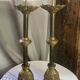 Pair of candlesticks in bronze and brass