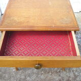 Oak bedside or sofa tip, compass feet and 1 drawer