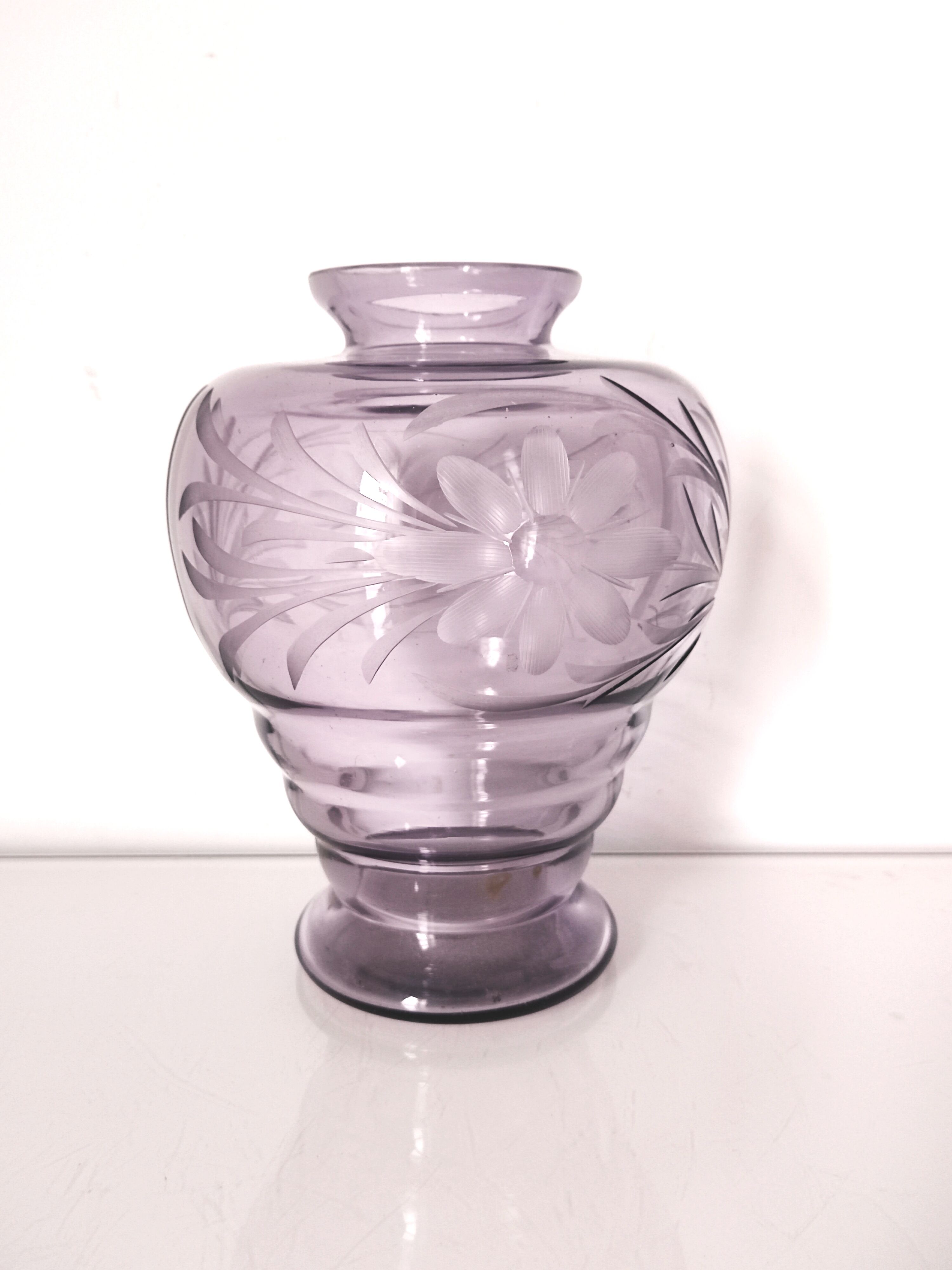 Purple crystal vase