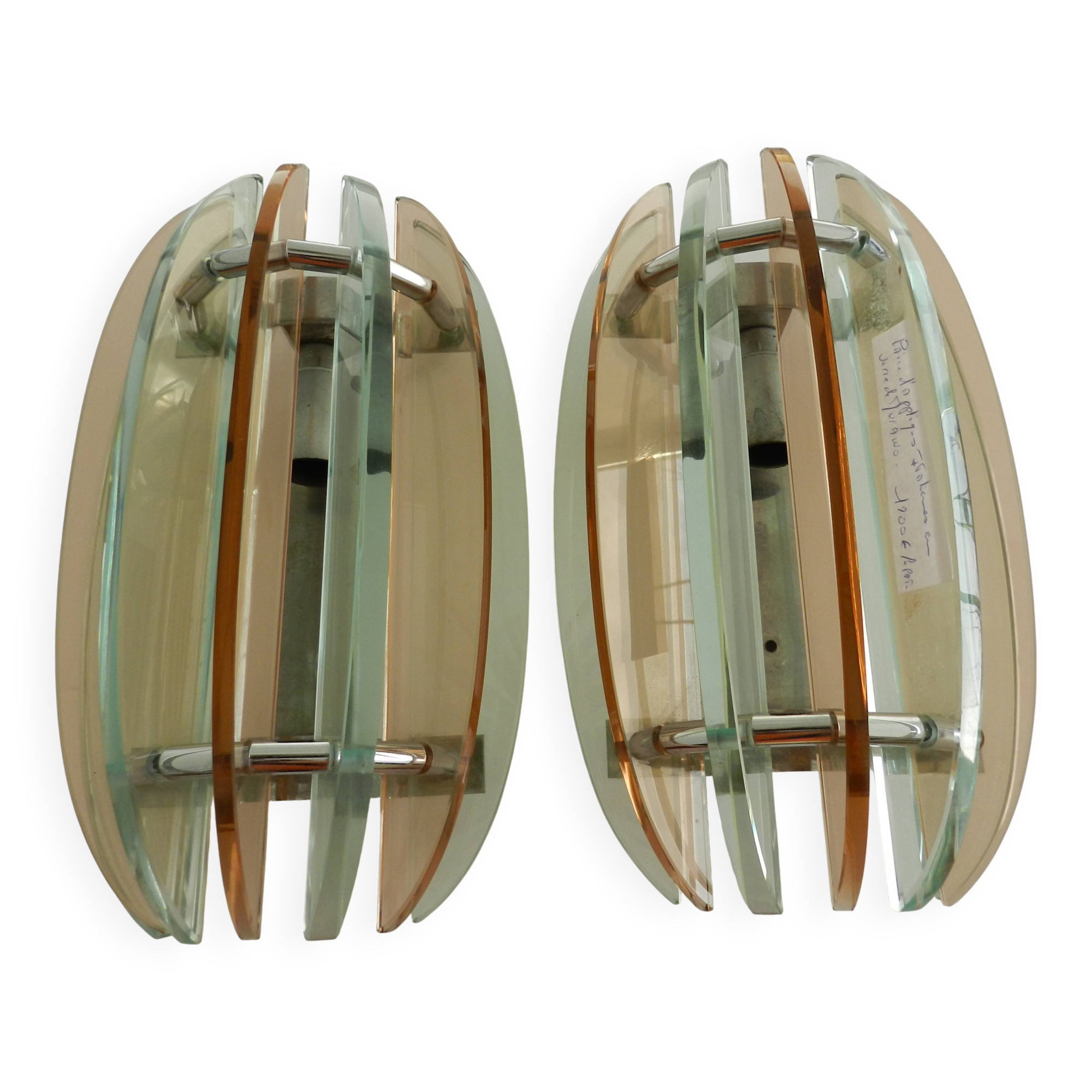Pair of Murano glass wall sconces from the 1970s.