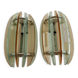 Pair of Murano glass wall sconces from the 1970s.