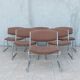 Set of 6 vintage low chrome metal chairs