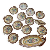Henriot Quimper fish service: 12 plates, 1 dish and a sauce boat