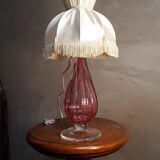 murano lamp glass blown pink Italy 1950 a 60