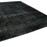 Hand-knotted oriental overdyed 290 cm x 405 cm black wool carpet