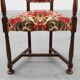 Antique oak Louis XIII style chair with floral upholstery, France ca. 1890