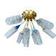 vintage lamp ceiling lamp, 50 years, brass glass, blue beige gold