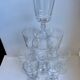 Set of 9 crystal wine glasses engraved early twentieth century