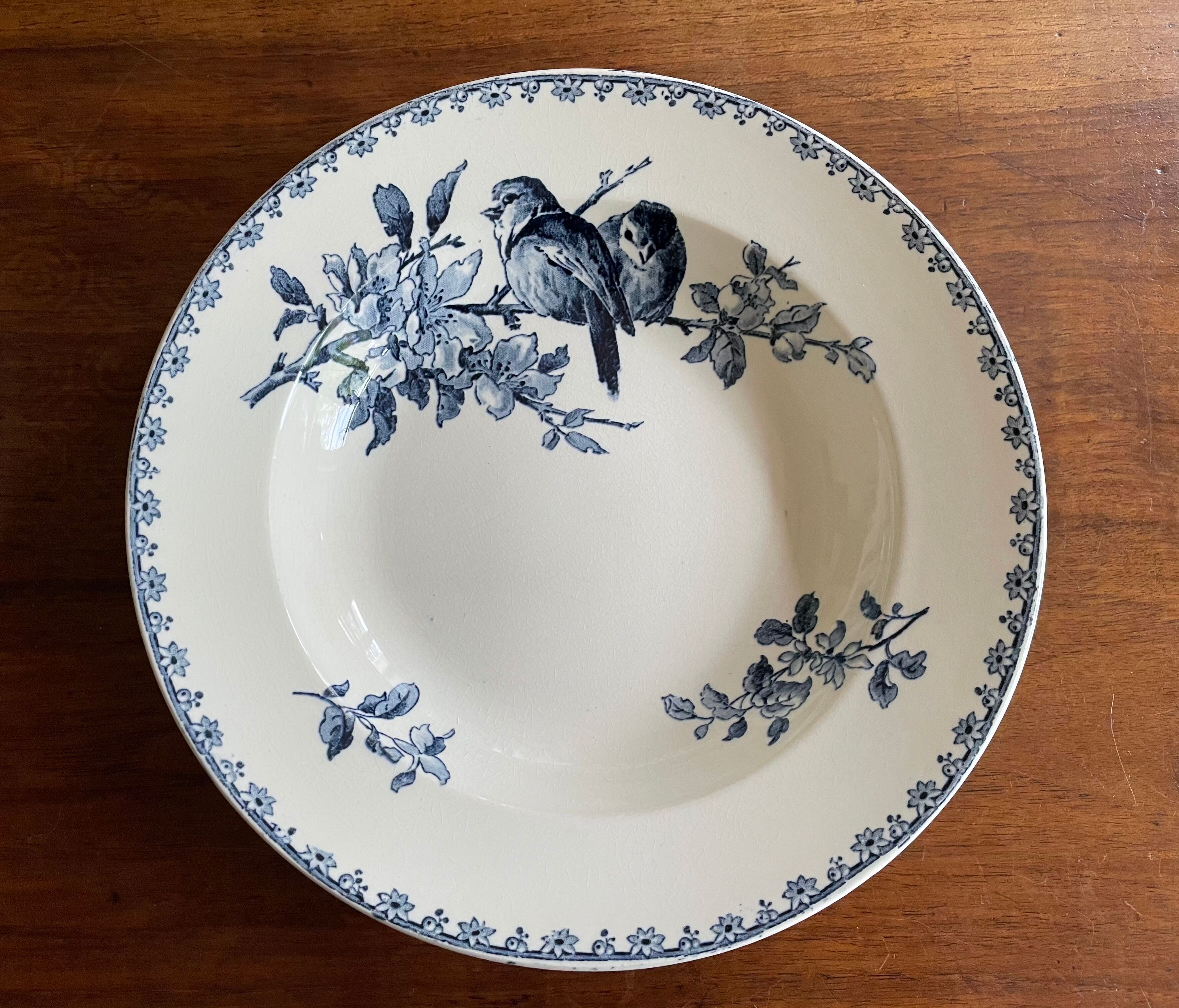 Hollow plates Sarreguemines Iron Earth model Blue favorite