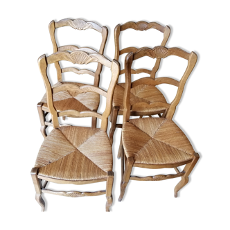 wooden chairs and mulched seating