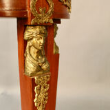 Empire style pedestal table with green marble