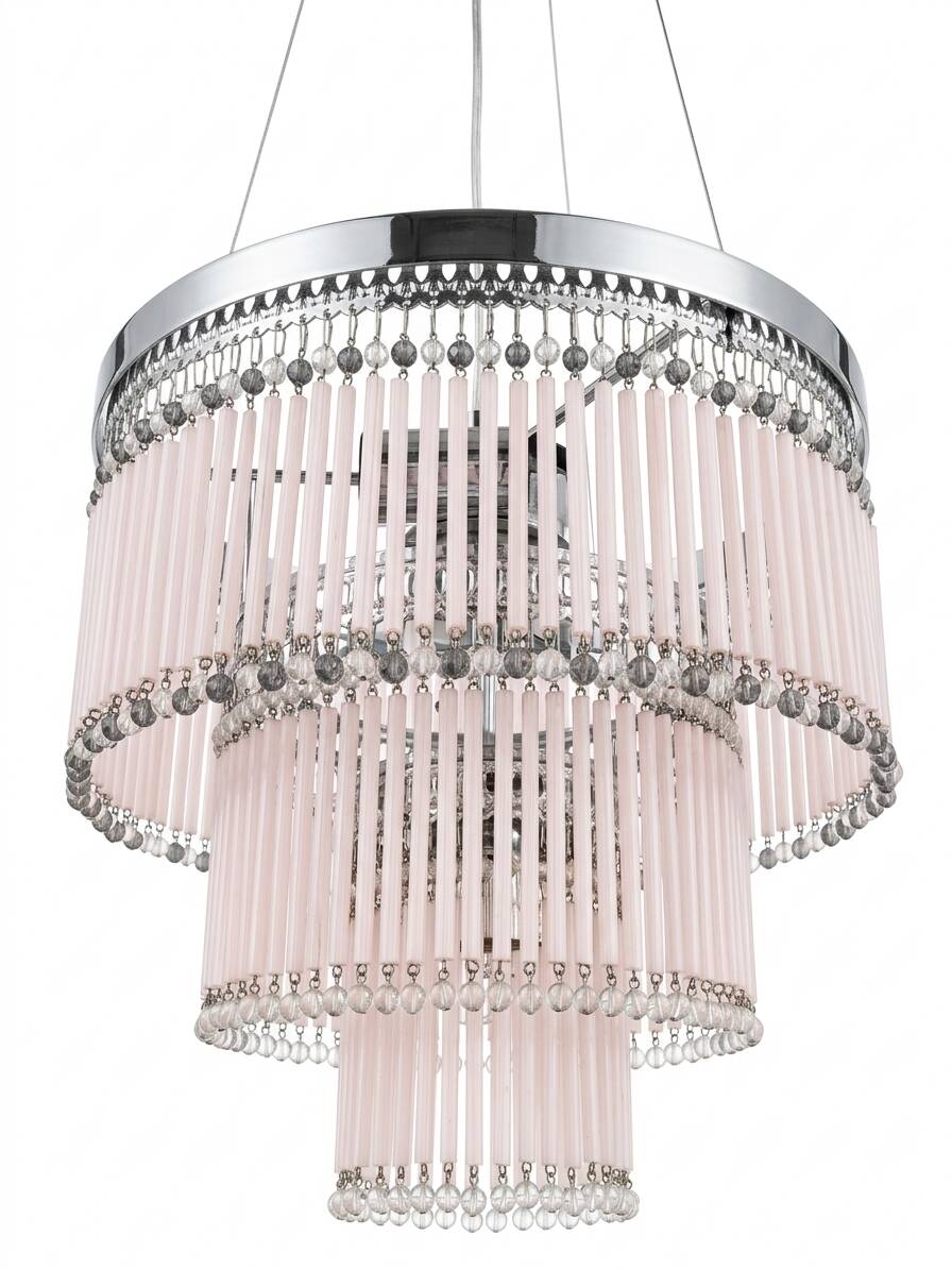 Lampadario a cannucce in vetro di Murano soffiate e fatte a mano
